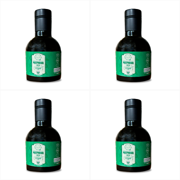 Limited Quantity! 4 PACK HIGH POLYPHENOLS Raw & Unfiltered ORGANIC Extra Virgin Olive Oil - 250ml Glass